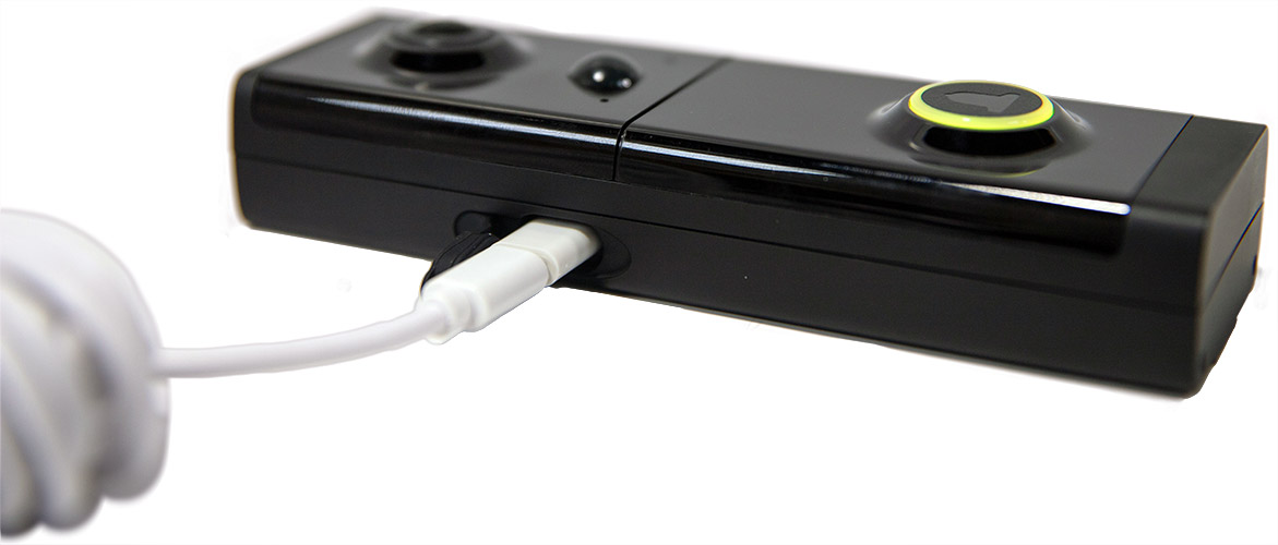 Wireless doorbell connected to the solar panel with the port